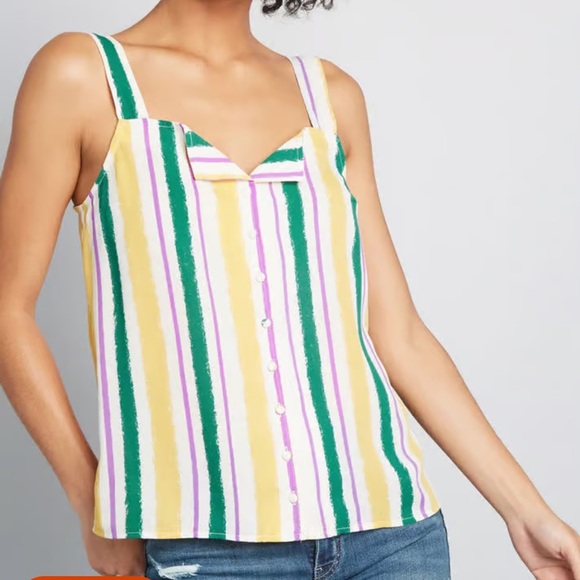 ModCloth One Affogato Button Up Tank Size Small - Picture 1 of 6
